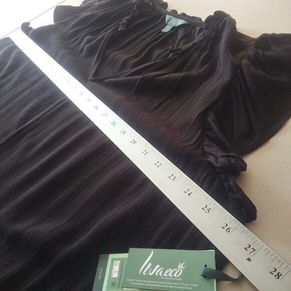 Terra & Sky flutter sleeve women's size 2X black top - Picture 7 of 12